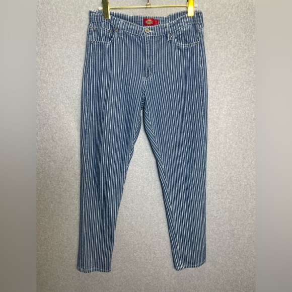 Dickie’s Hickory Stripe Railroad Adjustable Waist Jeans - Picture 1 of 5